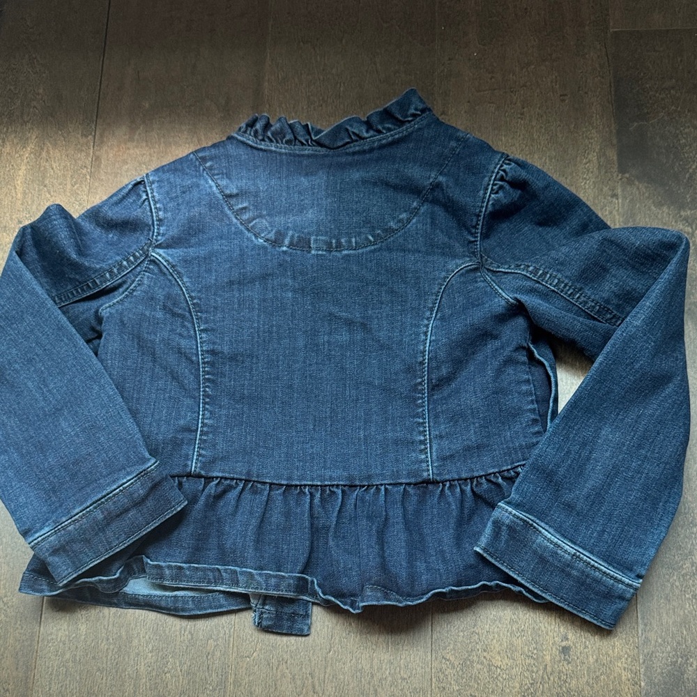 Janie and Jack Dark Blue Denim Jacket with Gold Buttons - Picture 4 of 4